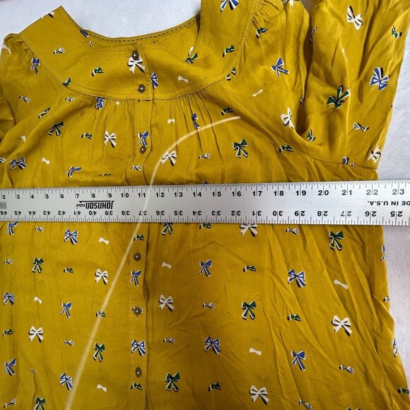 26 of 52 Anthropologie Conversations Limited-Edition Yellow Bow Blouse 12 NWOT - Picture 6 of 8